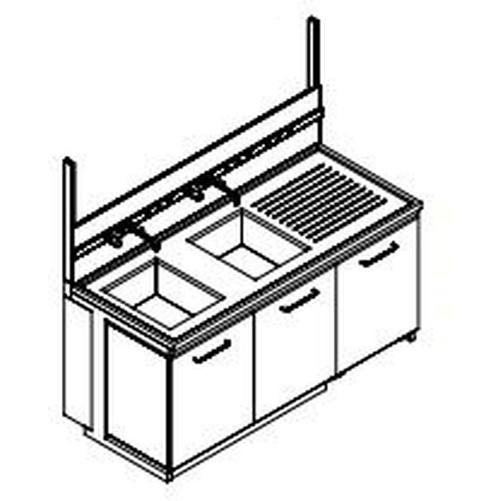 Laveries de laboratoire gamme D+ utilités sur dosseret