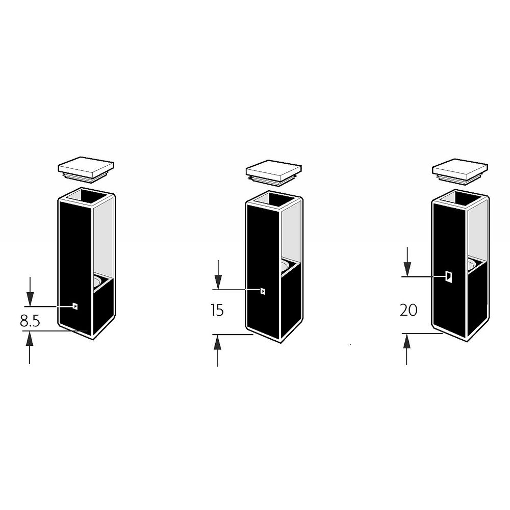 Cuves sub-micro rectangulaires avec couvercle en PTFE