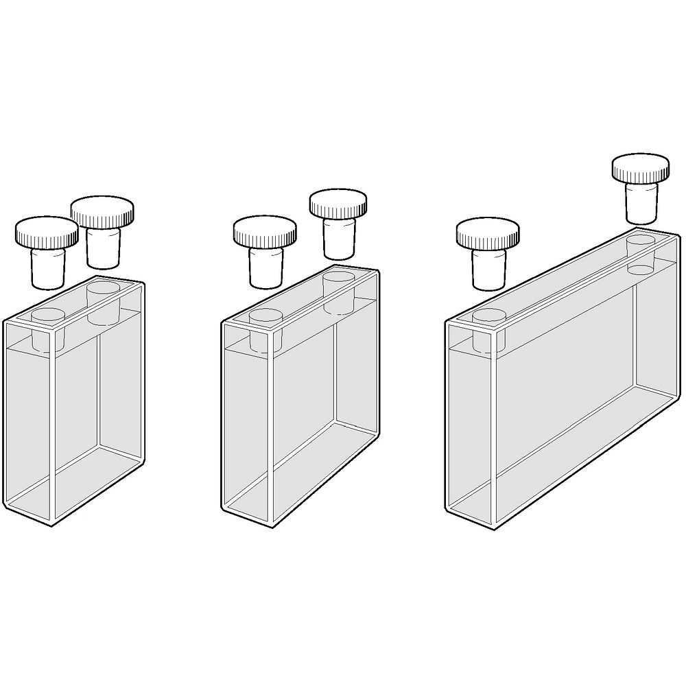 Cuves macro rectangulaires standard avec bouchon étanche en PTFE