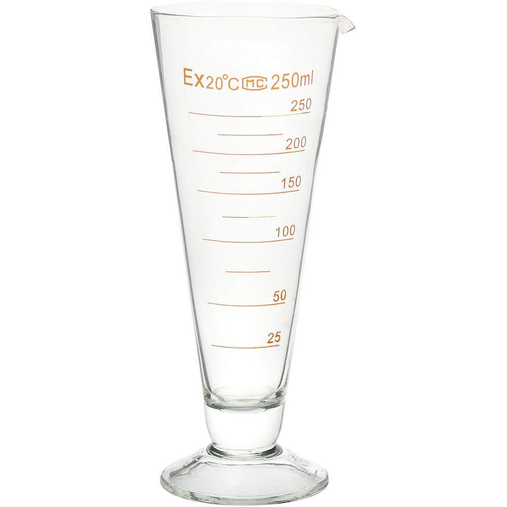 Verres à expérience en verre graduations ambrées